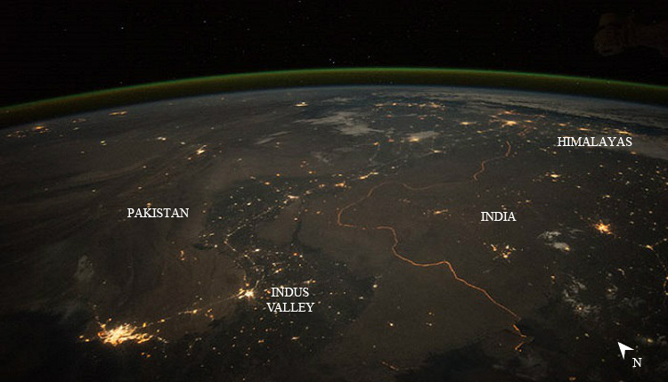 Indian-Pakistan Border by NASA