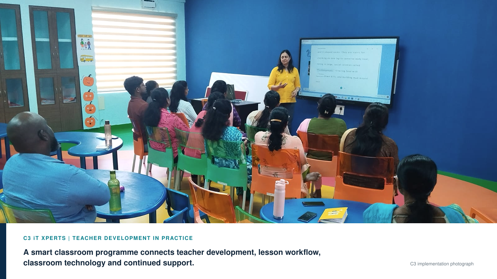 A smart classroom programme should connect teacher development, lesson workflow, classroom technology and continued support.